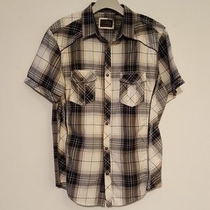 7 DIAMONDS PLAID BUTTON DOWN SHIRT